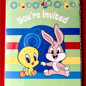 Cartoon Character Invitation Cards - Green and Red